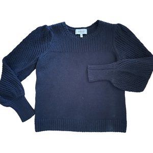 Derek Lam 10 Crosby Women's Black Crochet Sleeve Pullover‎ Sweater Black Medium